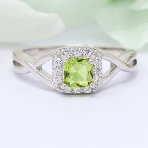 Halo Infinity Shank Cushin Peridot Green Wedding